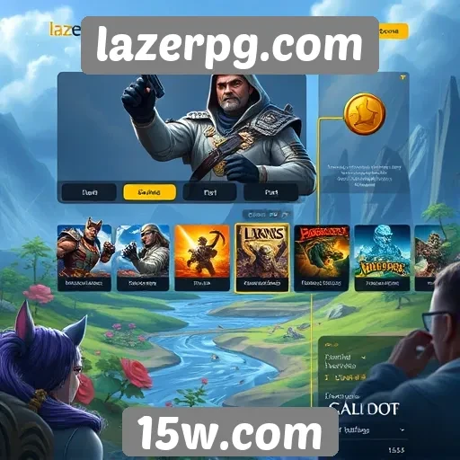 Interface de usuário do site de jogos lazerpg.com